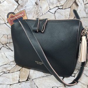 New York Anyday Medium Leather Shoulder Bag in Black NWT Kate Spade